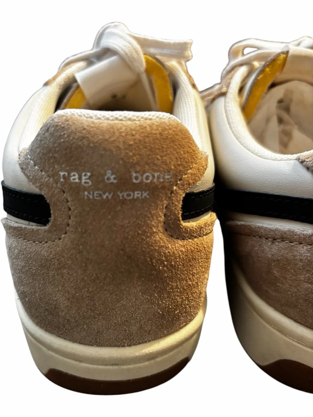 Rag & Bone Retro Court Sneakers White Beige Suede Leather Women’s 7.5